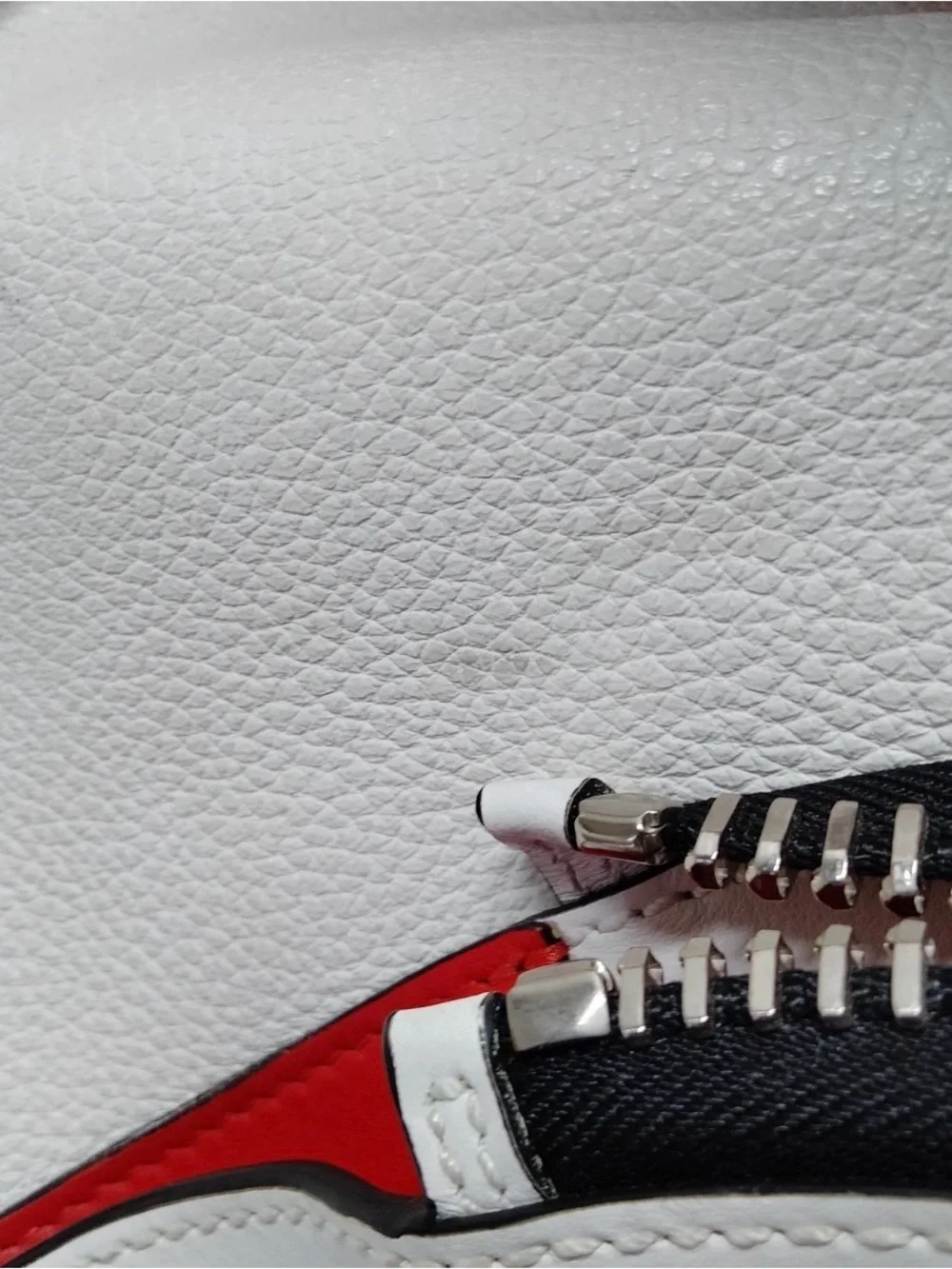 Christian Louboutin White Studded Leather Backpack with Red Trim